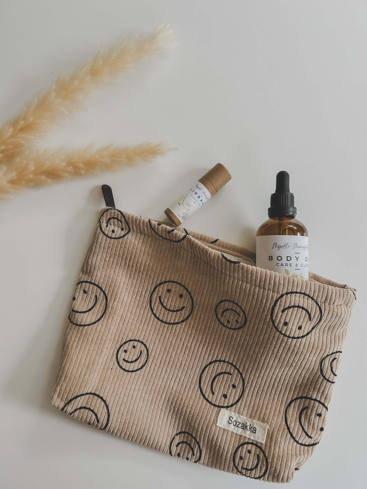 Aufbewahrungstasche | Kosmetiktasche mit Smilies | MYDLO Manufaktur