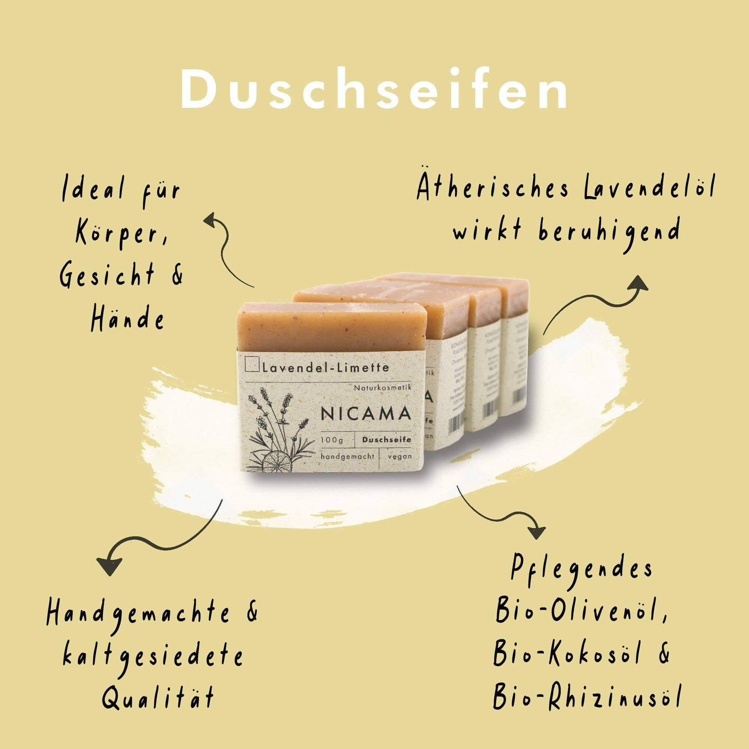 NICAMA - Duschseife Lavendel-Limette | Nachhaltige Produkte auf www.mydlo.de