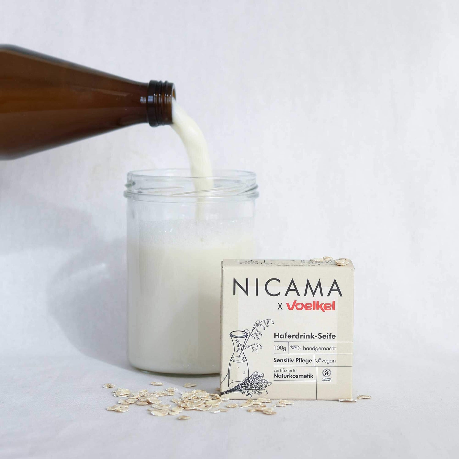 NICAMA x Völkel - Haferdrinkseife (Vanille) | bio &amp; vegan | Nachhaltige Produkte auf www.mydlo.de