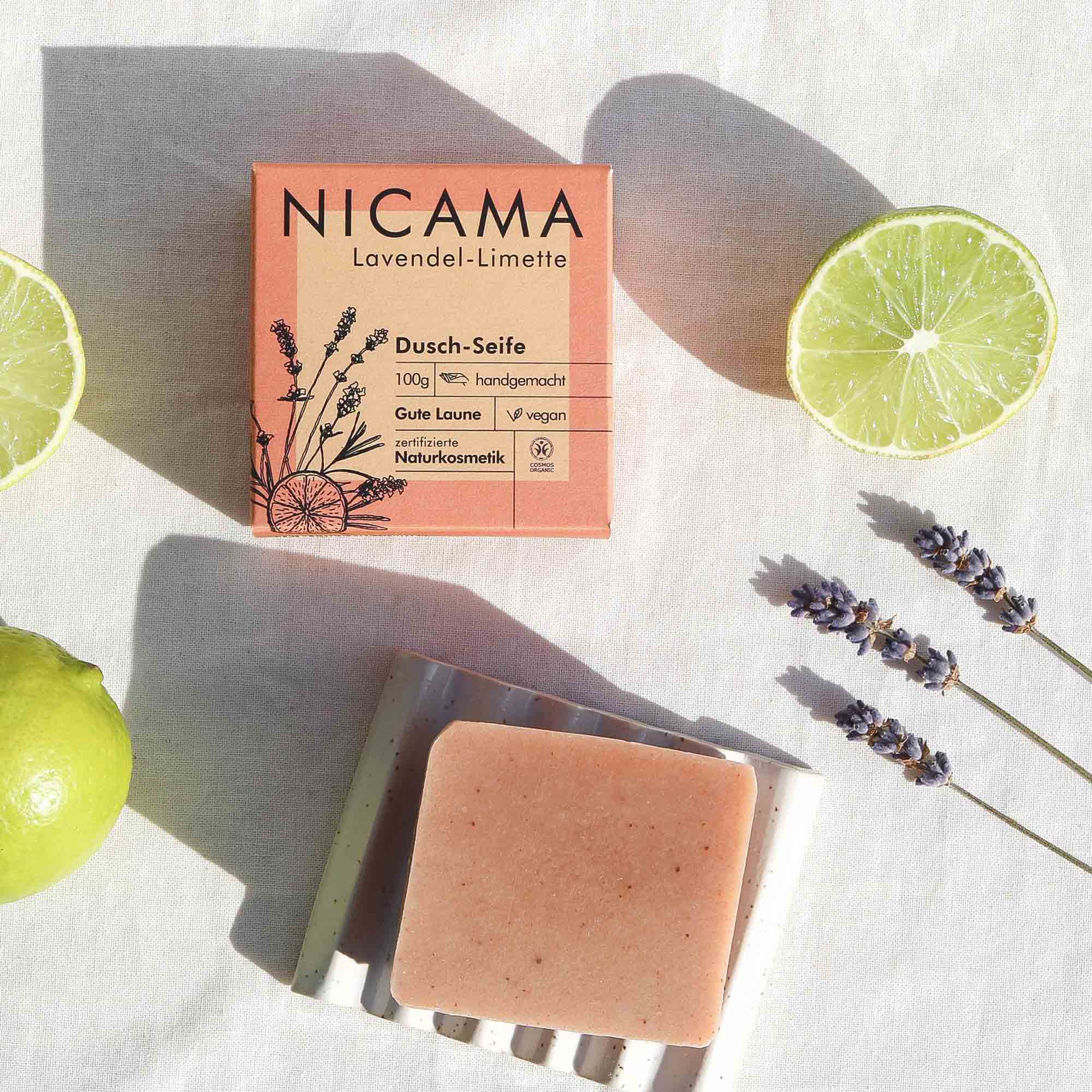 NICAMA - Duschseife Lavendel-Limette | Nachhaltige Produkte auf www.mydlo.de